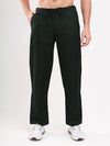 Bottle Green Cotton Viscose Casual Pant with drawstring