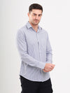Navy & White Thin Stripe Pure Cotton Formal Men Shirt