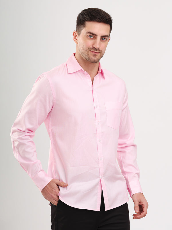 Powder Pink Oxford Cotton Formal Men Shirt