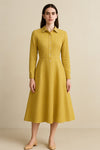 Full sleeve Mustard cotton dress
