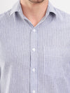 Navy & White Thin Stripe Pure Cotton Formal Men Shirt
