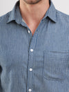 Navy & White Stripe Heavy Cotton Twill Casual Men Shirt