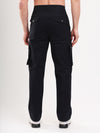 Black 6 pockets Grid Cotton Cargo pant