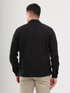 Black Double Pocket Brushed Cotton Mens Shacket