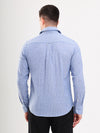 Blue Stripe Cotton Seersucker Casual Men Shirt