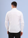 White Cotton Linen Formal Men Shirt