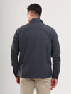 Dark Grey Double Pocket Brushed Cotton Mens Shacket