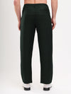 Bottle Green Cotton Viscose Casual Pant with drawstring