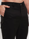 Jet Black Cotton Formal Pant