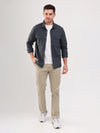 Dark Grey Double Pocket Brushed Cotton Mens Shacket