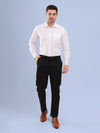 White Cotton Linen Formal Men Shirt