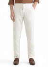 Linen blend, white drawstring trousers