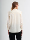 Lemon & Cream Stripe Cotton Seersucker Shirt with Spread Collar