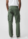 Olive green cotton cargo trousers