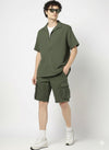 Olive green cargo shorts