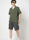 Cotton charcoal cargo shorts