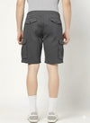 Cotton charcoal cargo shorts